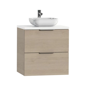 Tiger Badkamermeubel Studio 60 Cm Naturel Eik Met Keramische Waskom Hoogglans Wit En Profielgrepen 2 Tiger Badkamermeubel Studio 60 Cm Naturel Eik Met Keramische Waskom Hoogglans Wit En Profielgrepen - Afbeelding 2