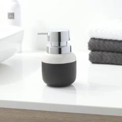 Sealskin Zeepdispenser Sphere Porcelein Zwart -Badkamer Winkel 123 2626