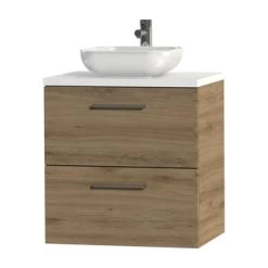 Tiger Badkamermeubel Studio 60cm Chalet Eik/witte Waskom Met Vierkante Greep 11 Tiger Badkamermeubel Studio 60cm Chalet Eik/witte Waskom Met Vierkante Greep -Badkamer Winkel 123 269