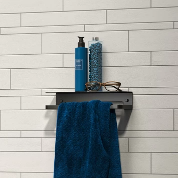 Tiger Douchemand Met Handdoekhouder Caddy Zw 7 Tiger Douchemand Met Handdoekhouder Caddy Zw - Afbeelding 7