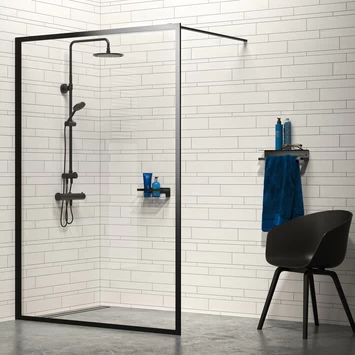 Tiger Douchemand Met Handdoekhouder Caddy Zw 8 Tiger Douchemand Met Handdoekhouder Caddy Zw - Afbeelding 8