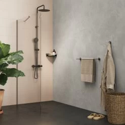 Tiger Hoekdouchemand Cooper 21 Cm RVS/zwart -Badkamer Winkel 123 2840