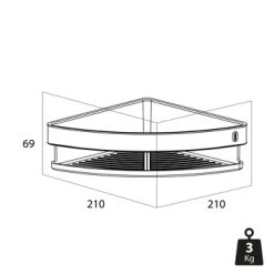 Tiger Hoekdouchemand Cooper 21 Cm RVS/zwart -Badkamer Winkel 123 2843