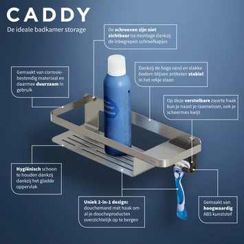 Tiger Douchemand Met Haak Caddy Rvs 7 Tiger Douchemand Met Haak Caddy Rvs - Afbeelding 7