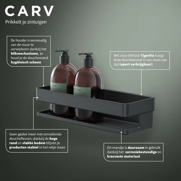 Tiger Douchemand Carv 28 Cm Zwart 7 Tiger Douchemand Carv 28 Cm Zwart - Afbeelding 7