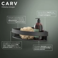 Tiger Hoekdouchemand Carv 21 Cm Zwart -Badkamer Winkel 123 2922