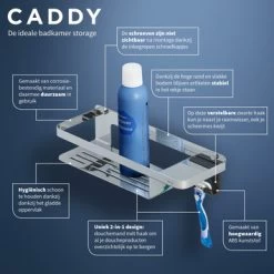 Tiger Douchemand Met Haak Caddy Chroom 16 Tiger Douchemand Met Haak Caddy Chroom -Badkamer Winkel 123 2956