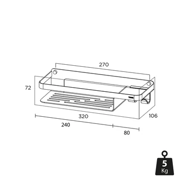 Tiger Douchemand Met Haak Caddy Zwart 9 Tiger Douchemand Met Haak Caddy Zwart - Afbeelding 9