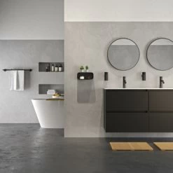 Tiger Wandrek/douchemand 2-store 25cm Zwart -Badkamer Winkel 123 2984