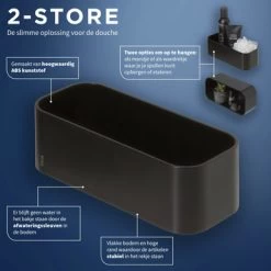 Tiger Wandrek/douchemand 2-store 25cm Zwart -Badkamer Winkel 123 2986