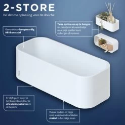 Tiger Wandrek/douchemand 2-store 25cm Wit -Badkamer Winkel 123 3020