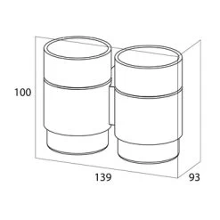 Tiger Dubbele Bekerhouder Nomad Hangend Met Bekers Zwart -Badkamer Winkel 123 3041