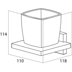 Tiger Bekerhouder Zenna Hangend Met Beker Chroom/Wengé -Badkamer Winkel 123 3108