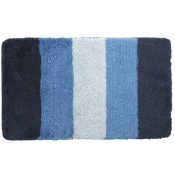 GAMMA Badmat Streep Blauw 90x60 Cm 1 GAMMA Badmat Streep Blauw 90x60 Cm