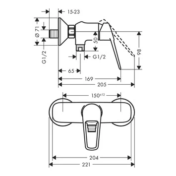 Hansgrohe Douchemengkraan Novus Loop 2 Hansgrohe Douchemengkraan Novus Loop - Afbeelding 2