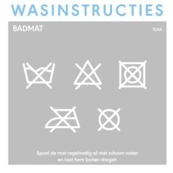 Sealskin Badmat Woodblock Teak 90x52 Cm -Badkamer Winkel 123 3377