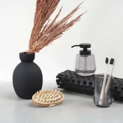 Sealskin Badmat Woodblock 60x60cm Zwart -Badkamer Winkel 123 3438