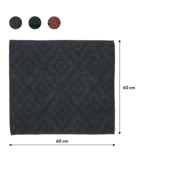 Sealskin Badmat Aztec 60x60cm Donkergrijs 8 Sealskin Badmat Aztec 60x60cm Donkergrijs - Afbeelding 8