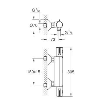 Grohe Thermostatische Douchekraan Grohtherm 800 Chroom 5 Grohe Thermostatische Douchekraan Grohtherm 800 Chroom - Afbeelding 5