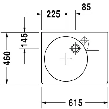 Duravit Wastafel Scola Links 61.4x45.9x22.4 Cm 2 Duravit Wastafel Scola Links 61.4x45.9x22.4 Cm - Afbeelding 2
