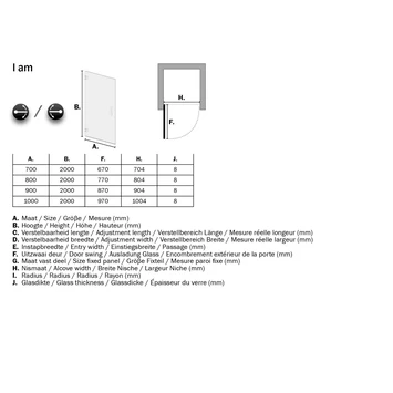 Sealskin Swingdeur Voor Nis I AM 100x200 Cm Zwart 6 Sealskin Swingdeur Voor Nis I AM 100x200 Cm Zwart - Afbeelding 6
