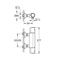 Grohe Thermostatische Douchekraan Precision Trend New Chroom 12 Cm -Badkamer Winkel 123 432