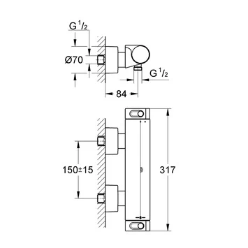 Grohe Thermostatische Douchekraan Grohtherm 2000 15 Cm 2 Grohe Thermostatische Douchekraan Grohtherm 2000 15 Cm - Afbeelding 2