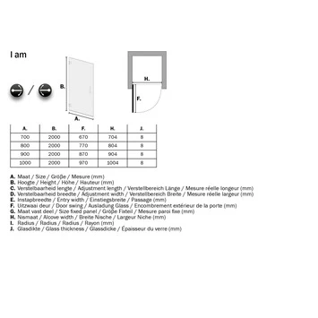 Sealskin Swingdeur Voor Nis I AM 200x80 Cm RVS 2 Sealskin Swingdeur Voor Nis I AM 200x80 Cm RVS - Afbeelding 2