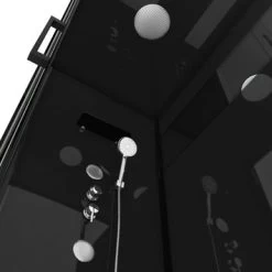 Aurlane Douchecabine Met Schuifdeur Black Mirror 2 Rechthoek Zwart 80x110 Cm -Badkamer Winkel 123 4515