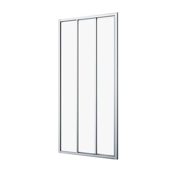 Sealskin Hooked Driedelige Schuifdeur 95x200 Cm, 6 Mm Helder Veiligheidsglas Met Antikalklaag Zilver Hoogglans 2 Sealskin Hooked Driedelige Schuifdeur 95x200 Cm, 6 Mm Helder Veiligheidsglas Met Antikalklaag Zilver Hoogglans - Afbeelding 2