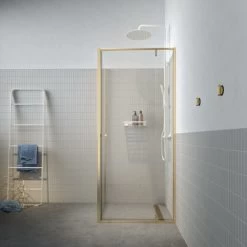 Sealskin Draaideur Met Zijwand Contour 90x90x200 Cm Goud Geborsteld