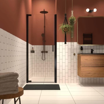 Sealskin Inc. Draaideur In Nis 100x200 Cm, 8 Mm Helder Veiligheidsglas Met Antikalklaag Mat Zwart 1 Sealskin Inc. Draaideur In Nis 100x200 Cm, 8 Mm Helder Veiligheidsglas Met Antikalklaag Mat Zwart