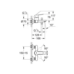 Grohe Badkraan Start Edge Chroom 15 Cm -Badkamer Winkel 123 487