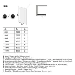 Sealskin Inloopdouche I AM A3 100x200 Cm Zwart -Badkamer Winkel 123 4889