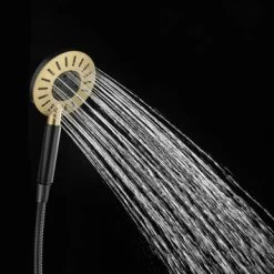 Tiger Regendoucheset Akcent Zwart/messing Incl Kraan En Handdouche Met 3 Straalstanden 12 Tiger Regendoucheset Akcent Zwart/messing Incl Kraan En Handdouche Met 3 Straalstanden -Badkamer Winkel 123 5008