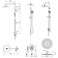 Tiger Regendoucheset Akcent Zwart -Badkamer Winkel 123 5044