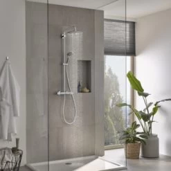 Grohe Douchesysteem Vitalio Joy 260 Cooltouch Met Thermostaatkraan Quickfix Chroom -Badkamer Winkel 123 5270