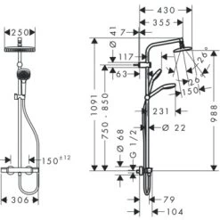 Hansgrohe Regendouche MySelect E 240 Vierkant Met Thermostatische Douchekraan En Handdouche 5 Hansgrohe Regendouche MySelect E 240 Vierkant Met Thermostatische Douchekraan En Handdouche -Badkamer Winkel 123 5291