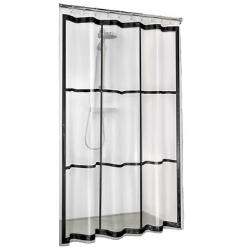 Sealskin Douchegordijn Brix 180x200cm Zwrt/trans 1 Sealskin Douchegordijn Brix 180x200cm Zwrt/trans