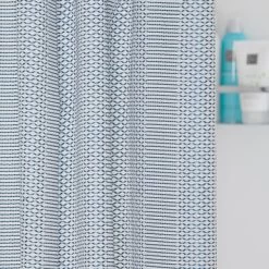 Sealskin Douchegordijn Wave Polyester 180x200 Cm Blauw -Badkamer Winkel 123 5407