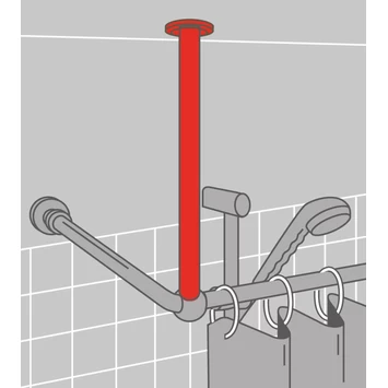 Sealskin Plafondsteun Seallux Voor Douchegordijnstang Chroom 60 Cm 4 Sealskin Plafondsteun Seallux Voor Douchegordijnstang Chroom 60 Cm - Afbeelding 4