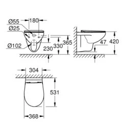Grohe Wandcloset Bau -Badkamer Winkel 123 545