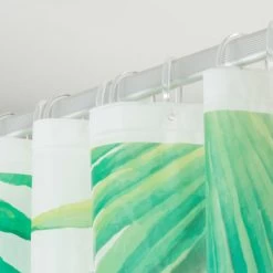 Sealskin Douchegordijn Leaves 180x200cm Groen/wit -Badkamer Winkel 123 5486