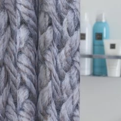 Sealskin Douchegordijn Knitted Grijs 180x200 Cm -Badkamer Winkel 123 5572