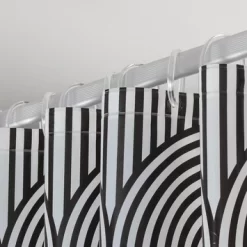 Sealskin Douchegordijn Brave 180x200cm Zwart/wit -Badkamer Winkel 123 5634