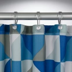 Sealskin Douchegordijn Tangram Blauw 200x180 Cm -Badkamer Winkel 123 5729