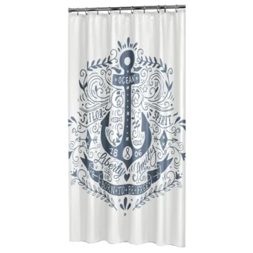 Sealskin Douchegordijn Anchor Blauw 180x200 Cm 1 Sealskin Douchegordijn Anchor Blauw 180x200 Cm