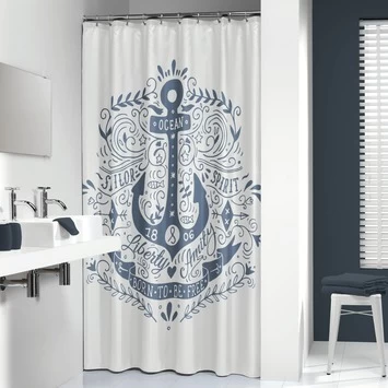 Sealskin Douchegordijn Anchor Blauw 180x200 Cm 2 Sealskin Douchegordijn Anchor Blauw 180x200 Cm - Afbeelding 2