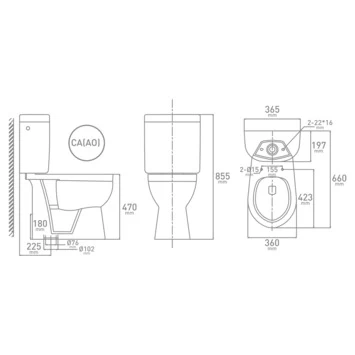 Van Marcke X-joy WC Pack Zonder Spoelrand Met Vloeraansluiting 2 Van Marcke X-joy WC Pack Zonder Spoelrand Met Vloeraansluiting - Afbeelding 2