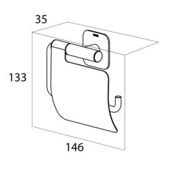 Tiger Toiletrolhouder Colar Met Klep RVS -Badkamer Winkel 123 5796